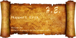 Huppert Erik névjegykártya